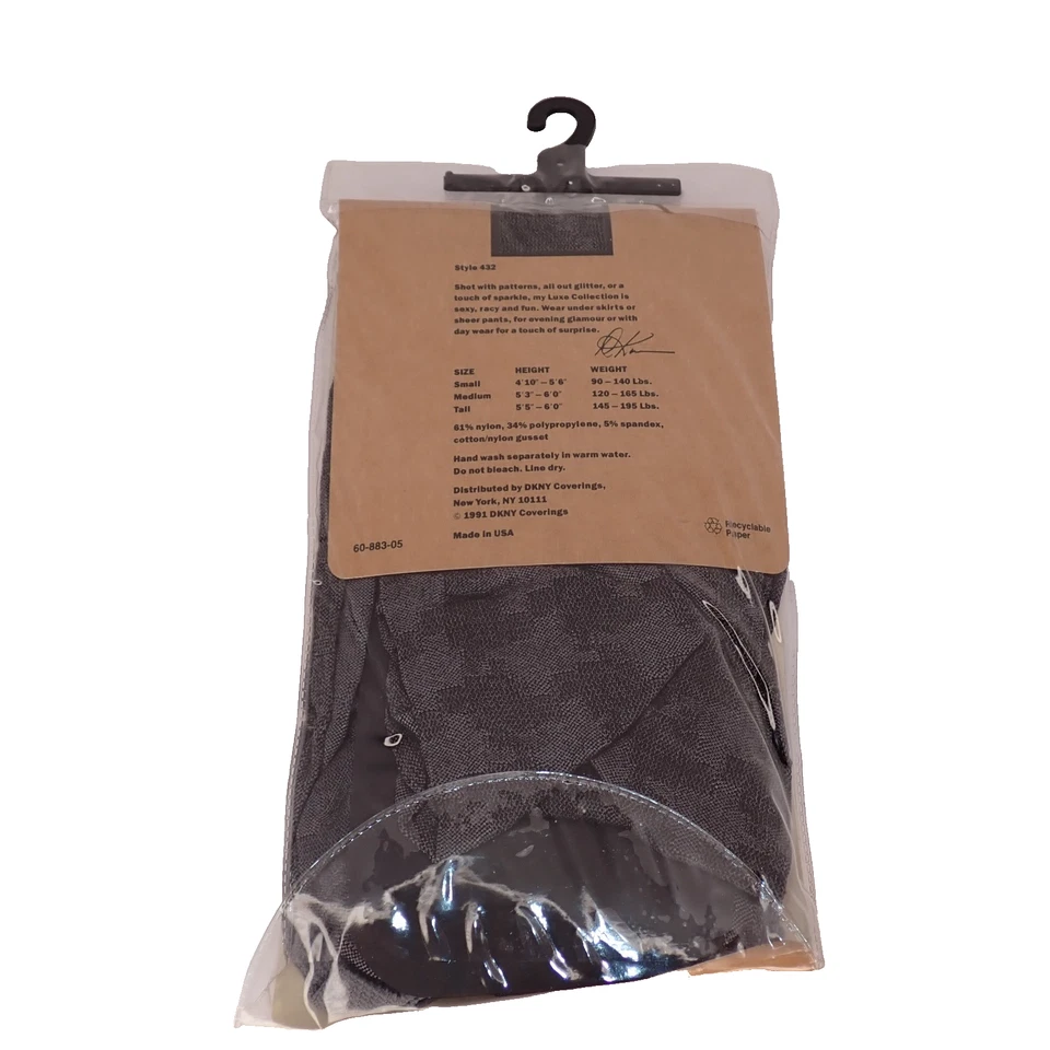 NUEVO DKNY Lustre Control Top Medias Pistola Metal Pequeño De Colección 1991 Cubiertas Estilo 432 Foto 2 de 2