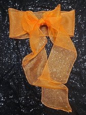 20 pcs Sheer Chair Decor Bow Sash 104" x 6" Orange Wedding Party Banquet Organza