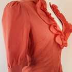 bebe coral pink ruffle front 3/4 balloon sleeve size small