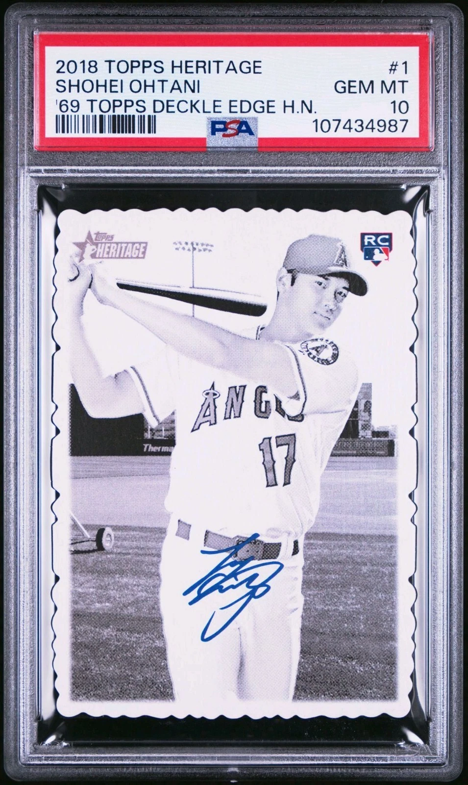 Deal for 2018 Topps Heritage Shohei Ohtani 1969 Topps Deckle Edge #1 PSA 10 Gem Mint
