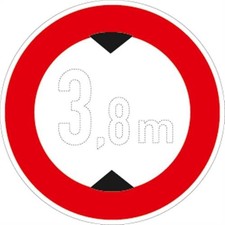 Verkehrsschild VZ265, Verbot f&uuml;r Fahrzeuge &uuml;ber... H&ouml;he, Alu, RA1, &Oslash; 600 mm