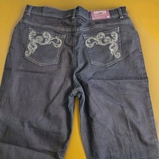 GLORIA VANDERBILT Amanda Jeans Womens 16 Classic Tapered Rhinstones Stretch NWT
