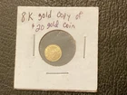 Miniature St Gaudens 20 Dollar 8k Gold Coin Novelty Tested .12g Collectible