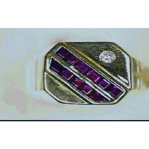 LeVian 18K Yellow Gold Red Ruby Cocktail Ring Size 8