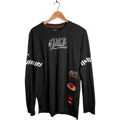 Puma Racing Ferrari T-Shirt Herren Gr. S schwarz Grafik langarm gestreift ''