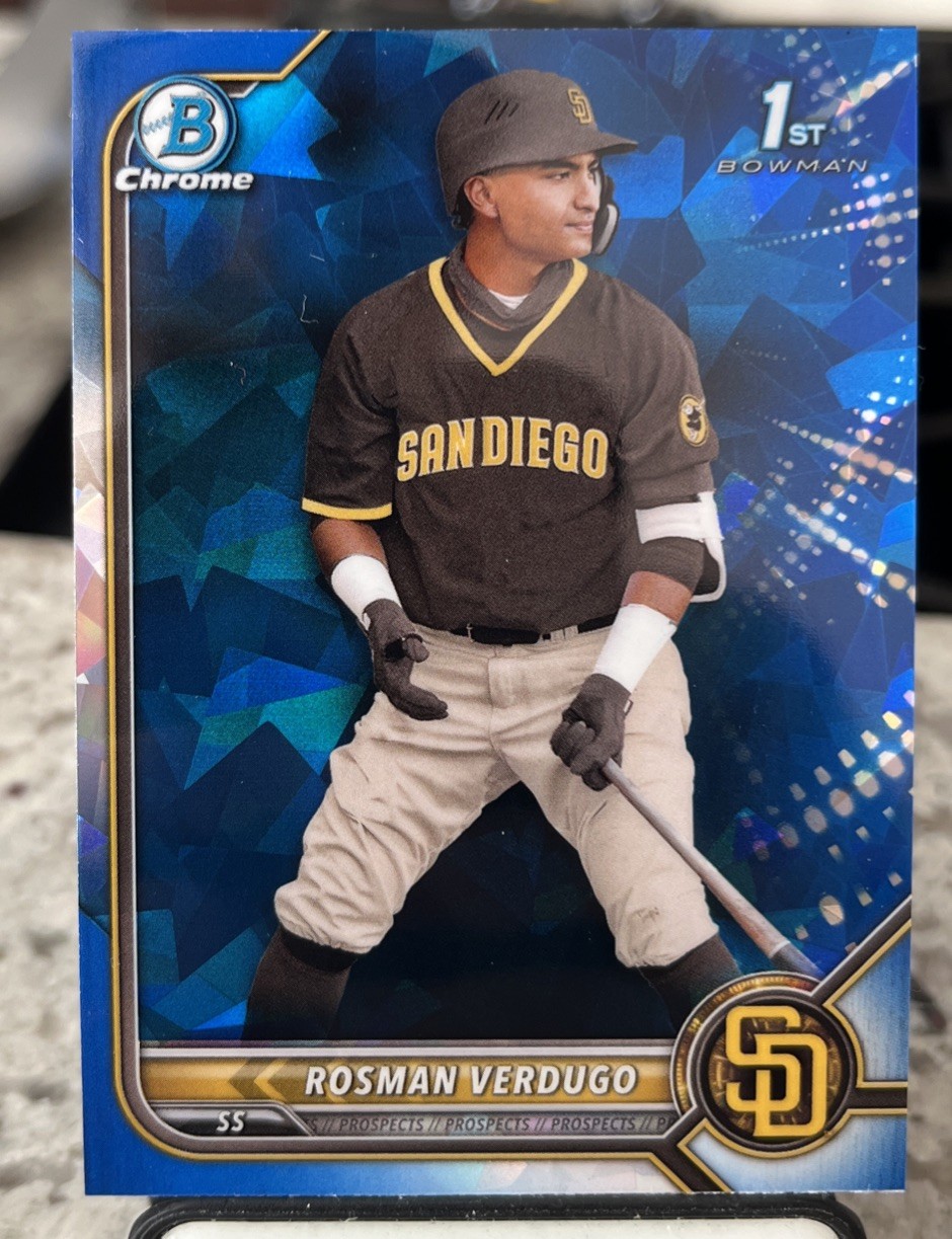 2022 Bowman Chrome SAPPHIRE Rosman Verdugo #BCP-193 San Diego Padres