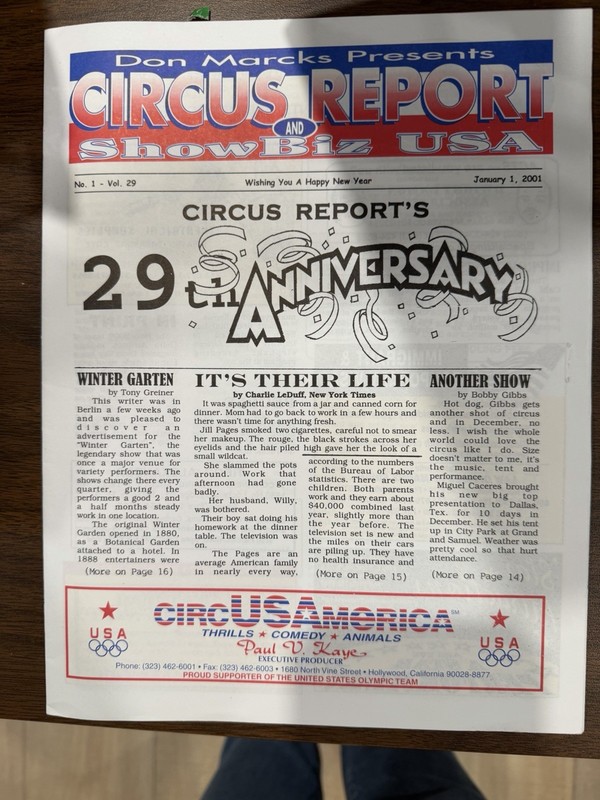 Circus Report January  1,  2001