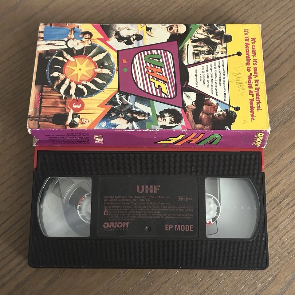UHF Weird Al Yankovic VHS Michael Richards ORION 1989 Cult Classic RARE Red Tape - Image 2 of 4