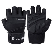 Bodybuilding Gym Gloves Weightlifting Dumbbell Kettlebell Pull Ups Workout Fitne