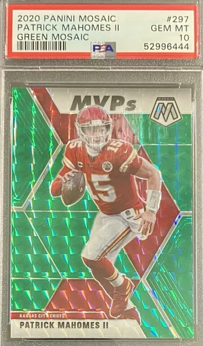 PATRICK MAHOMES Ⅱ Panini Mosaic Green Prizm SP #297 Chiefs MVP PSA 10 GEM MINT