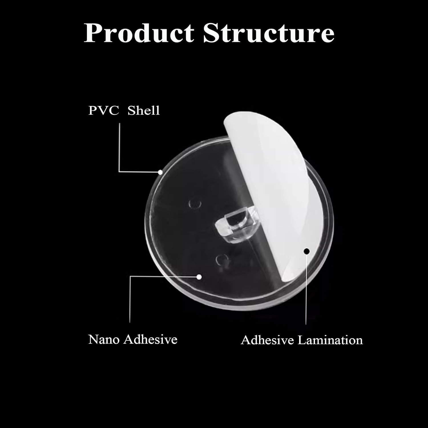 90 Pack Self Adhesive Ceiling Hooks for Hanging - Small Sticky Damage-Free No-Dr