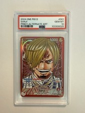 One Piece Card Game TCG Sanji PRB01-001 Alt Art Leader PSA 10