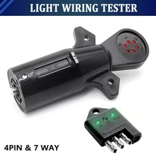 4 Way Flat 7 Way Blade Trailer Light Wiring Tester Light Brake  Tail Turn Signal
