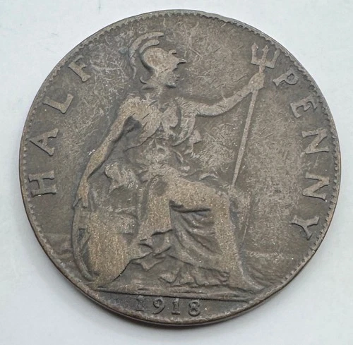1918 George V Half Penny — photo from another recent sale