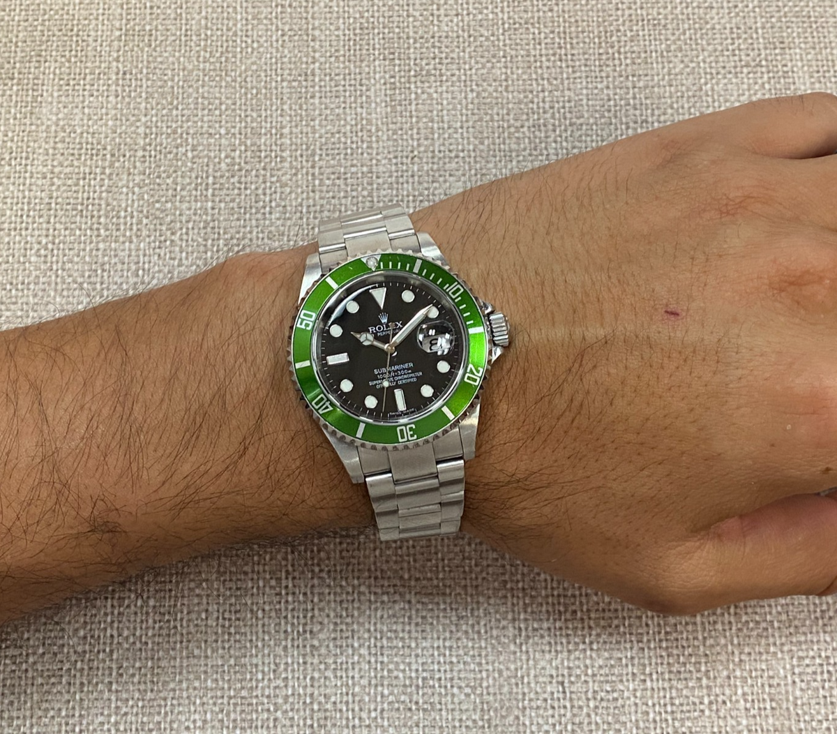 Rolex Submariner Date Kermit Green Bezel Steel Mens Automatic