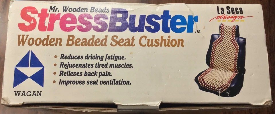 Wagan Mr. Wooden Beads Stress Buster Vintage Massaging Seat Cover - Image 4 of 4