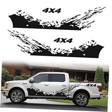 2pcs 74.8'' Universal Racing Stripes Car Decals 4x4 Waves Graphics X254 Black