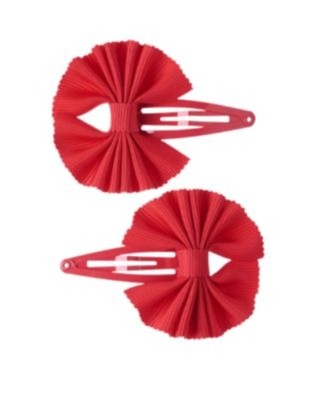 GYMBOREE FRIENDSHIP CAMP RED SNAIL BOW HAIR BARRETTES 2-ct NWT