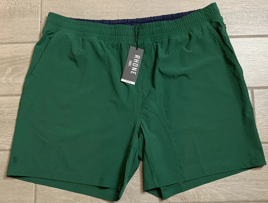 NEW Rhône Mens Shorts Size XXL Mako Green 7” Zipper Pocket Inner ...