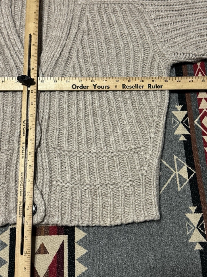 Cárdigan de gran tamaño Loulou Studio para mujer gris lana alpaca Saura T24 Foto 3 de 4