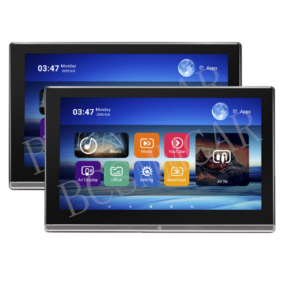 2pcs Android 11 Car TV Touch Screen Headrest Monitor For Rear Seat Entertainment