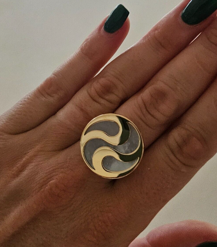 BVLGARI mother of pearl spinning ring 18k - Picture 14 of 15