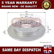 Fits Kia Picanto Hyundai i10 1.0 1.1 CRDi 1.2 Firstpart Rear Brake Disc #1