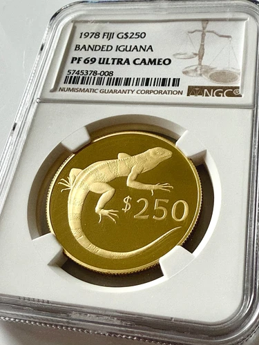 Fiji Fiji - 1978 - 250 Dollars - Banded Iguana - NGC PF69 UCAM