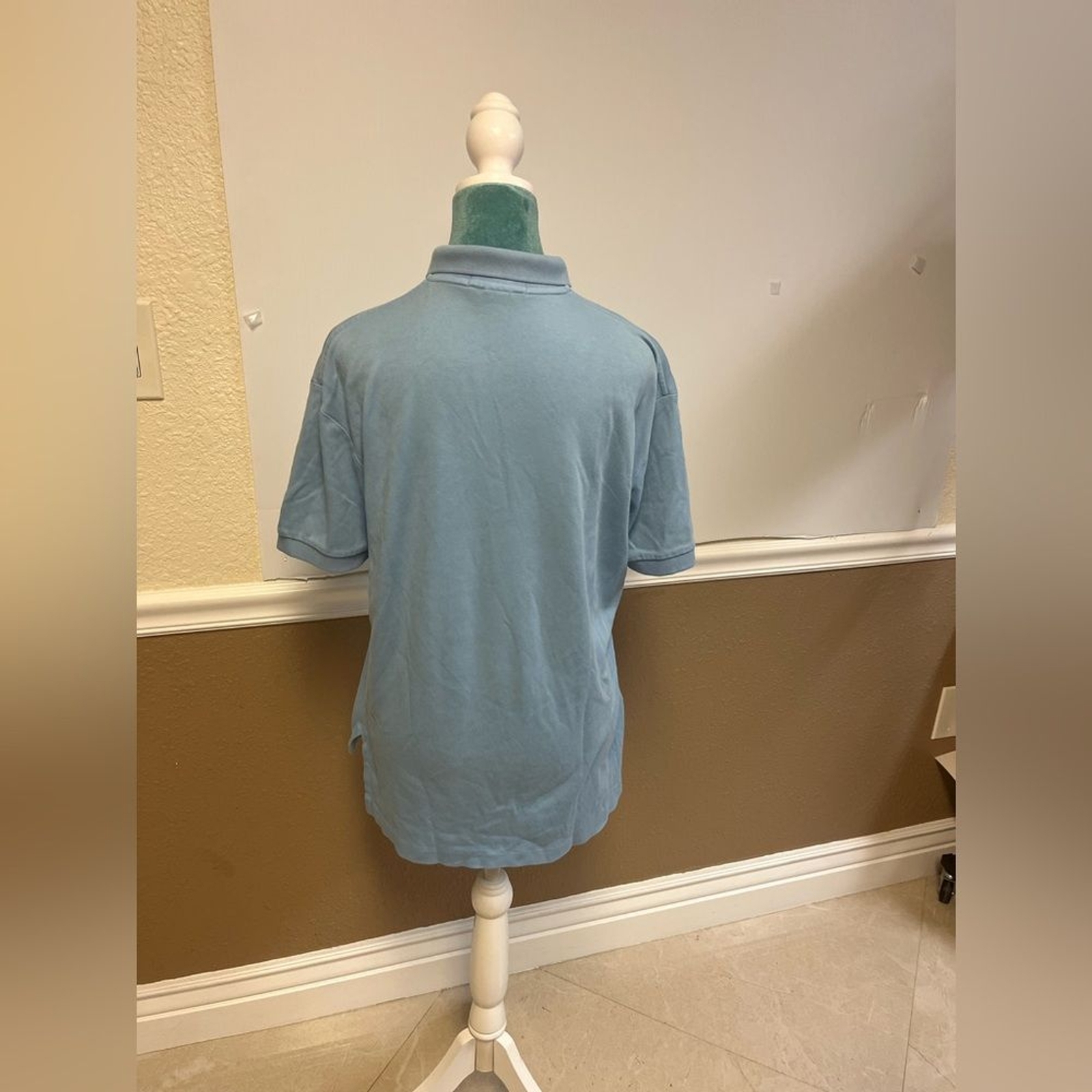 Polo Ralph Lauren vintage camicia blu con logo giallo pony 100% cotone