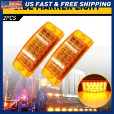2x 6"Amber 21-LED Clearance Side Marker Lights Trailer Turn Signal Truck Light