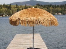 Whiskey Brown Palapa Tiki Hula Hawaiian 6 ft Patio or Beach Umbrella Tropical