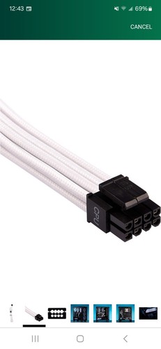 Corsair Premium einzeln ummantelte EPS12V/ATX12V Kabel, #FT-W844-C - Bild 4 von 8