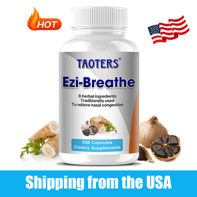 Ezi-Breathe Capsules - 6 Herbal Ingredients for Nasal Congestion Relief 120 Caps