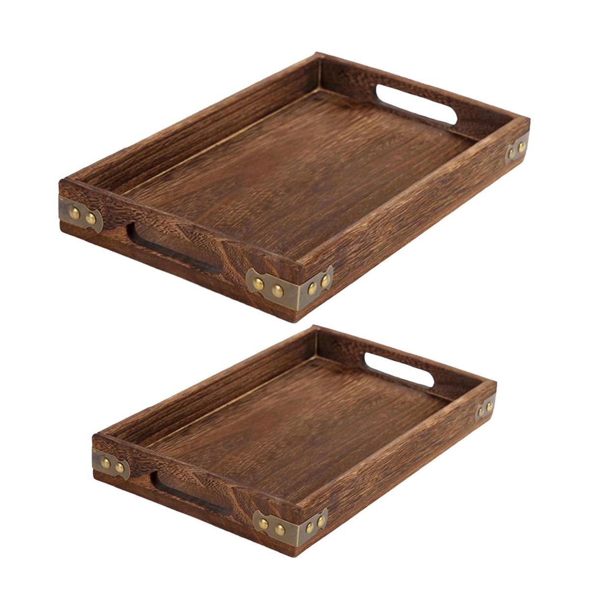 Wooden Serving Tray Rectangle Countertop Serving Trays Convenient