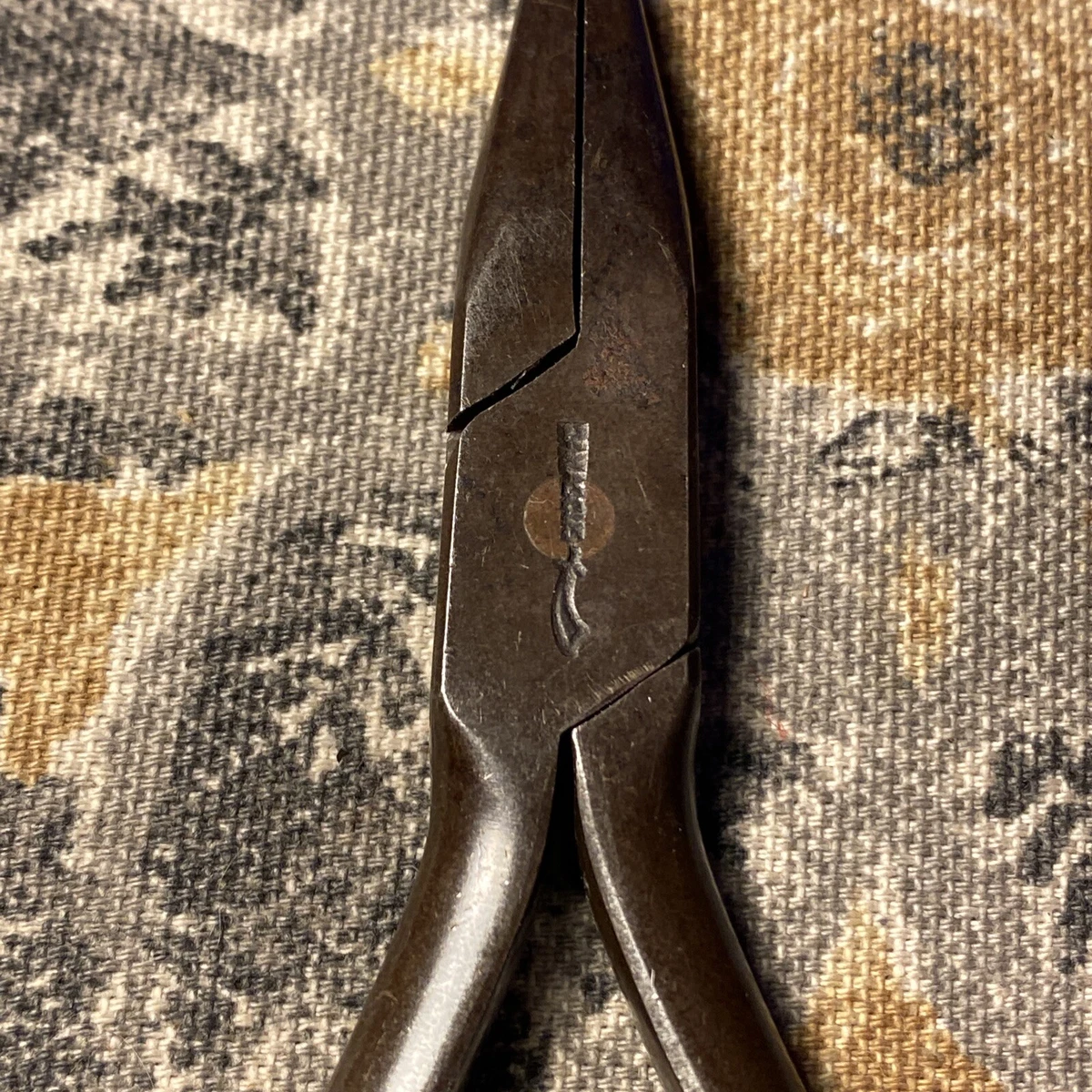 Vintage Damascus Watch Maker Pliers Needle Nose Speciality Sword Logo Rare