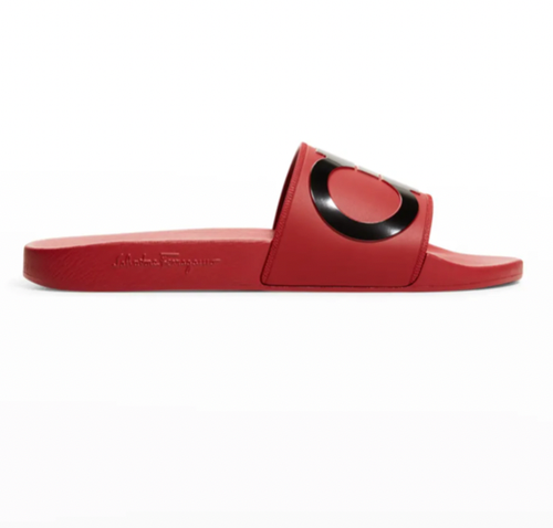SALVATORE FERRAGAMO Men's Groove 2 Gancini Pool Slide Sandals SIZE 10 - 第 3/5 張圖片