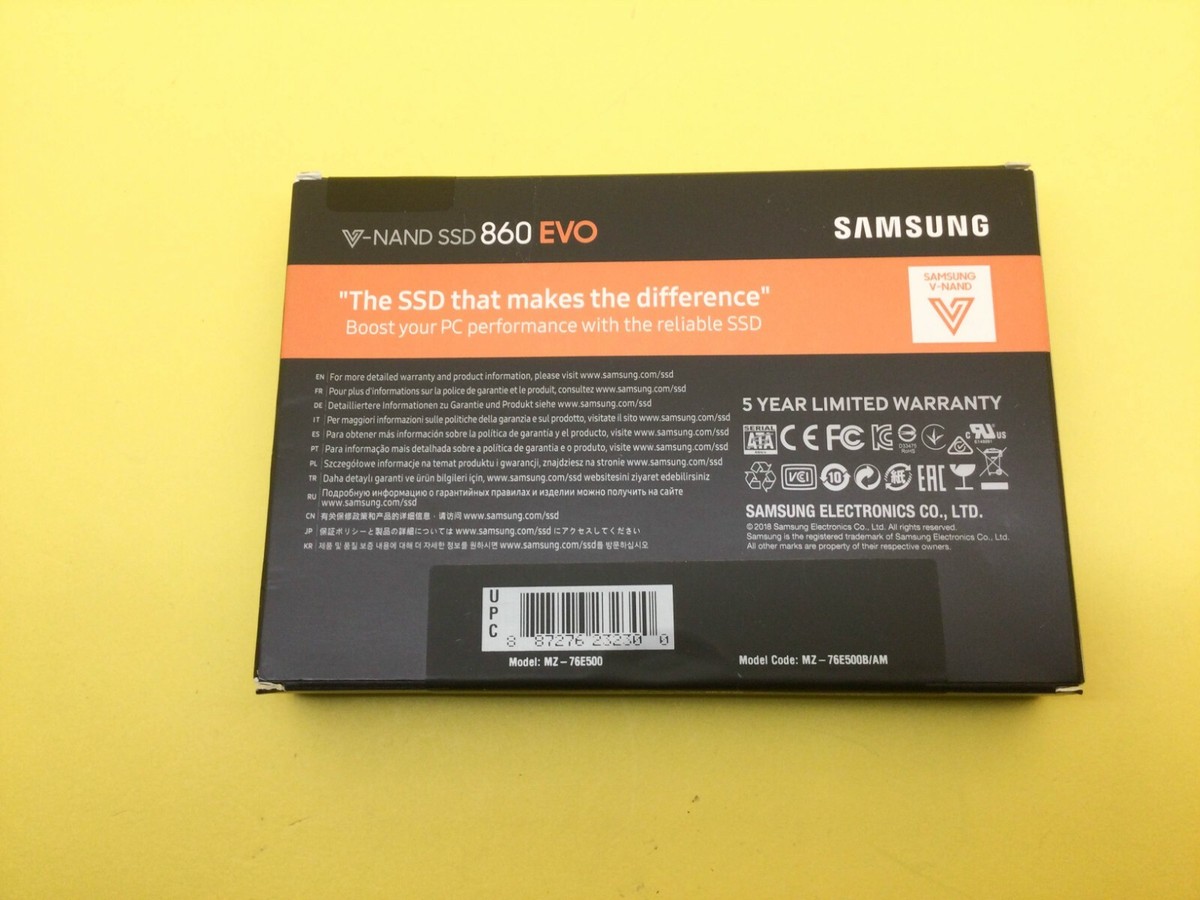 Samsung 860 EVO 500GB 2.5in SATA Internal SSD MZ-76E500 New Sealed
