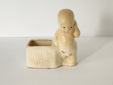 Vintage Pottery Baby Boy Kewpie Doll Planter