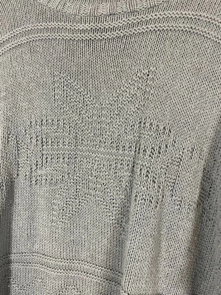 Basic Editions Snowflake Sweater Men 2X Green Winter Neutral Retro Grandpa 80s  - Image 3 of 4