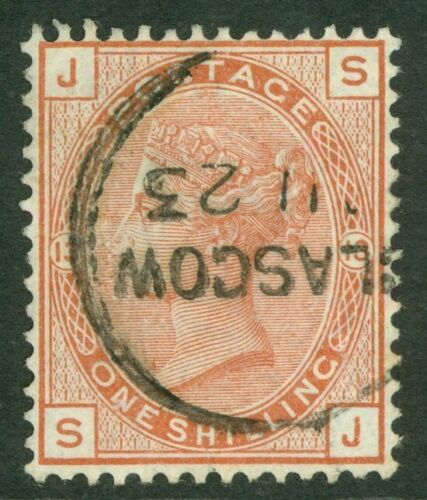 SG 163 1/- orange-brown plate 13. Very fine used with a Glasgow CDS CAT £170 - 第 1/1 張圖片