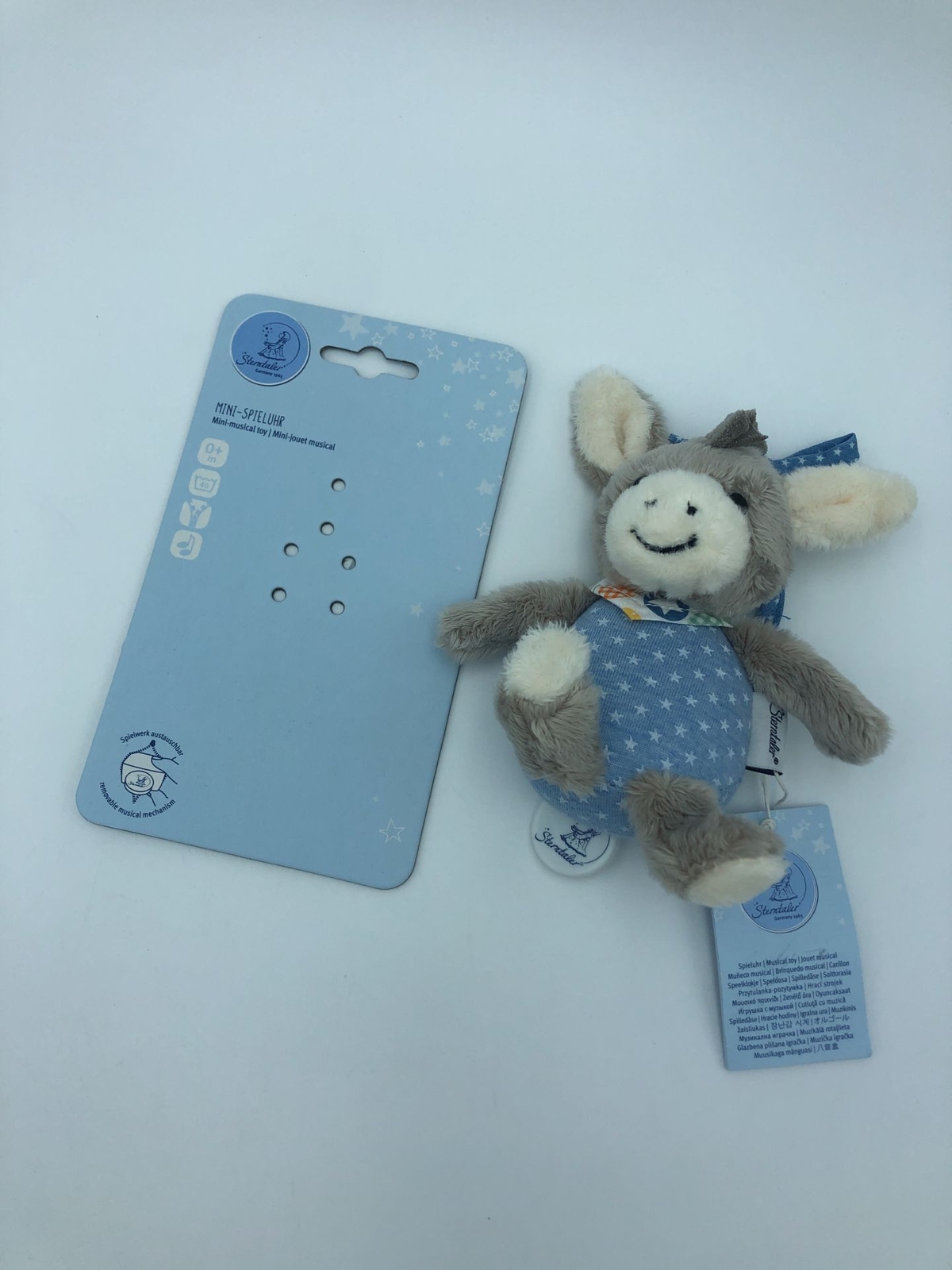 Carillon Sterntaler asino Emmi S, peluche con giocattolo, bambino dalla nascita