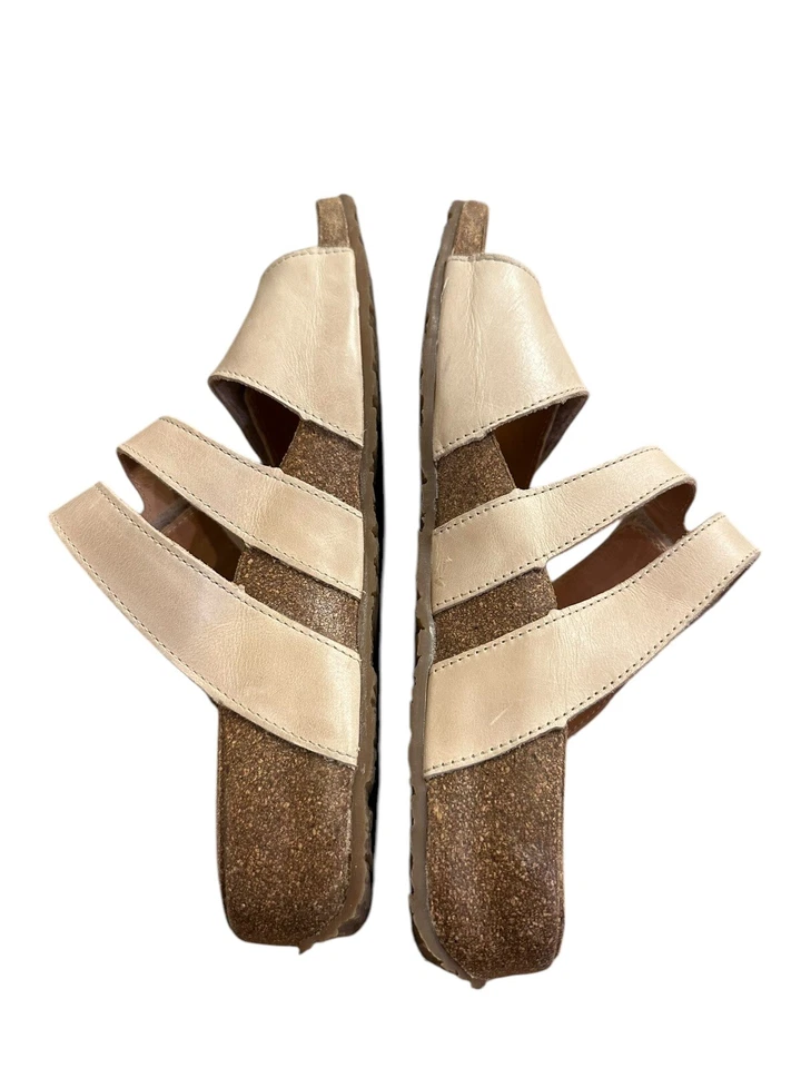 Sandalias Haflinger Pansy de cuero beige con 2 correas deslizables para mujer talla EU 38 US 7 B18 Foto 4 de 4