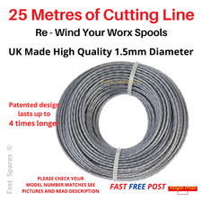 WORX  WG157E WG157E.9 Strimmer Cutting Line Cord Wire 25m x 1.5mm FAST POST 0.35 per metre