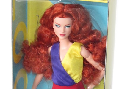 Barbie Looks Fashion Doll With Curly Red Hair - Color Block Top & Pleather Skirt, Posable Made To Move Body