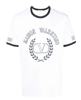 Valentino Men Cotton T-Shirt Garavani Printed Logo Short Sleeve