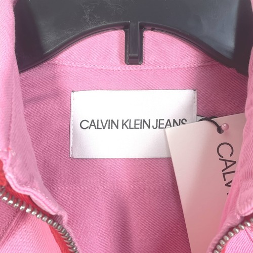 Camisa de mujer Calvin Klein Western con cremallera frontal grande denim rosa lista para rodeo - Imagen 9 de 11
