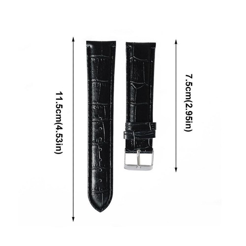 Pu Leather Black Watch Strap 15-16-18-20-22mm Buckle C6 Watchband Hot T0R8 - Picture 17 of 22