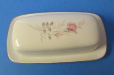 Camelot China American Rose covered 1/4 lb. butter margarine dish w/ orig box