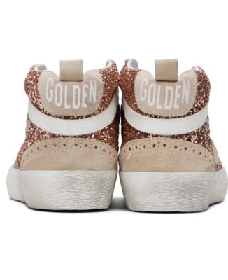 Golden Goose Mid Star Sneaker Pink Gold glitter NIB Auth Size 37
