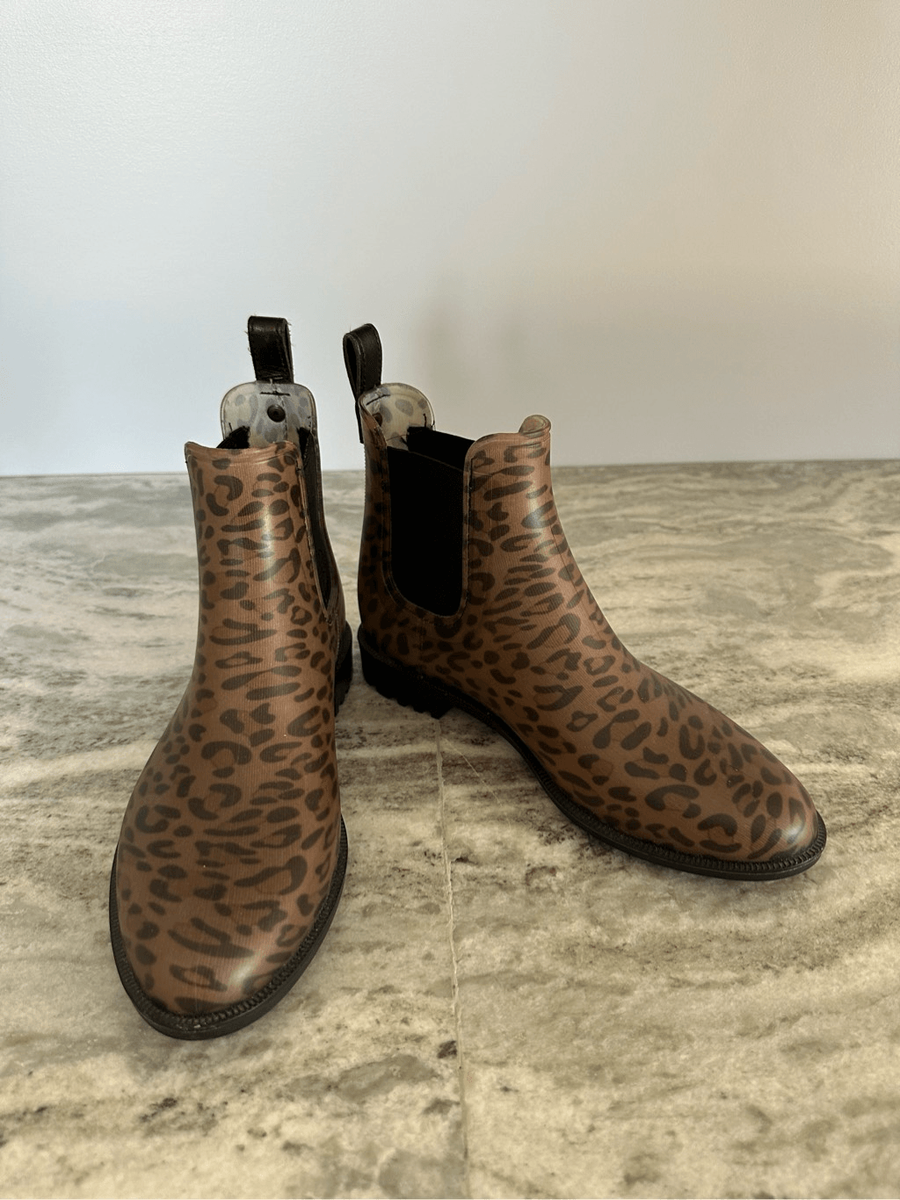 Leopard Print Joules Ankle Wellies Size Joules Brown And Black